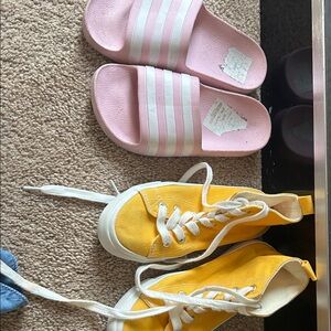 adidas Pink Kids Slide Sandals